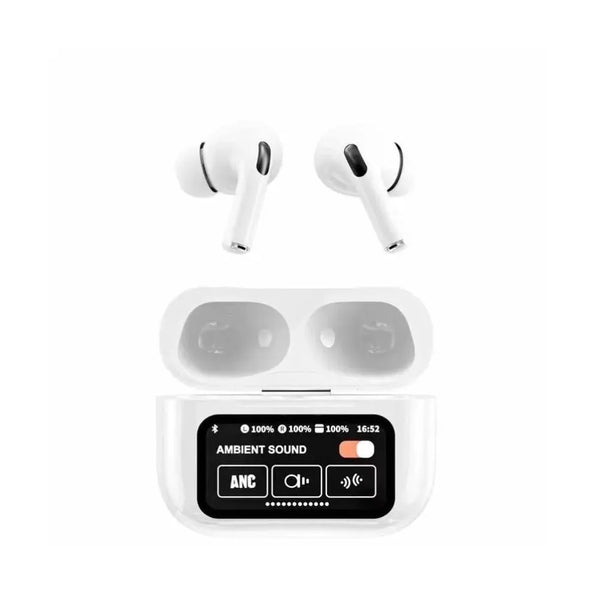 Airpods A9 Pro ANC Touch Screen Display Earbuds - White
