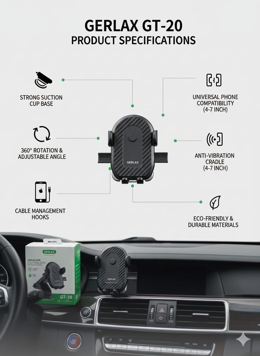 Gerlax Suction Cup Car Mobile Holder